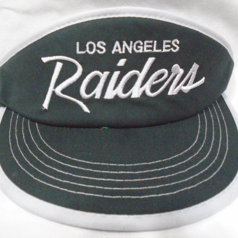 Vintage NFL Los Angeles Raiders Sports Specialties Script Adjustable Sun Visor